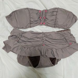 Betsey Johnson Pin Striped Binini